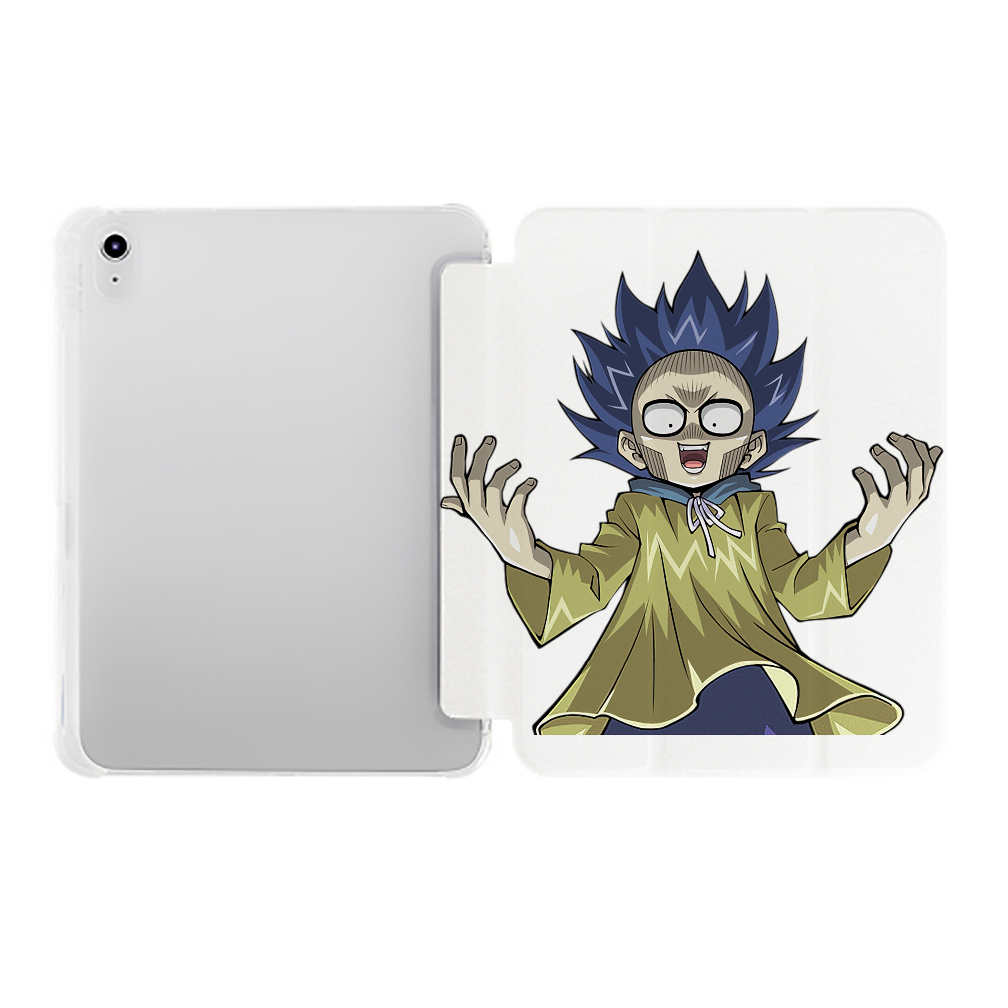 （画像用） 遊☆戯☆王 Yu-Gi-Oh! IPad ケース ペン収納付き 三つ折りスタンド PUレザー×シリコン 対応機種9.5/10.5/10.9インチ